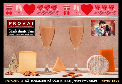 Digitalt Värdebevis till en romantisk bubbelprovning på Alla Hjärtans Dag 14 februari